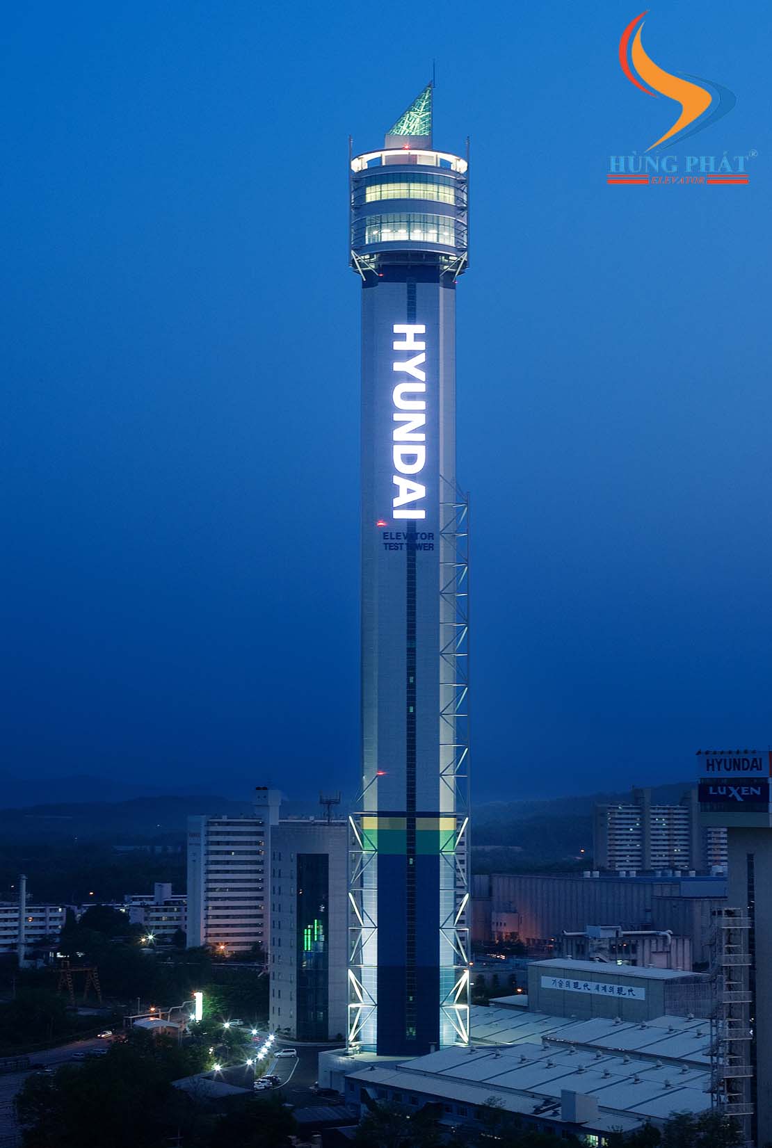 Tháp thử nghiệm thang máy Asan của tập đoàn Huyndai Hàn Quốc