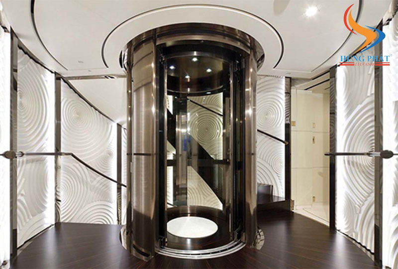 Thang máy tròn vách kính - mẫu thang máy được nhiều gia chủ yêu thích và lựa chọn