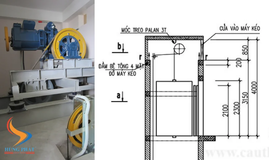 Kích thước phòng kỹ thuật thang máy