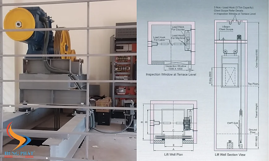 Bản vẽ phòng máy thang máy