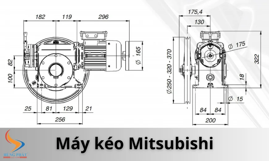 Cấu tạo máy kéo thang máy Mitsubishi